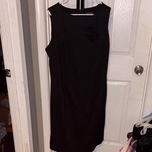 Lane Bryant Black Midi Dress with Floral Accent